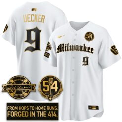 MIL Bob Uecker Patch Vapor Premier Limited Jersey - Gothic Edition - All Stitched by Milwaukee Brewers