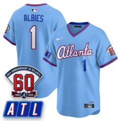 ATL 2026 City Connect - 60th Anniversary in Atlanta Patch Vapor Limited Jersey - All Stitched by Atlanta Braves