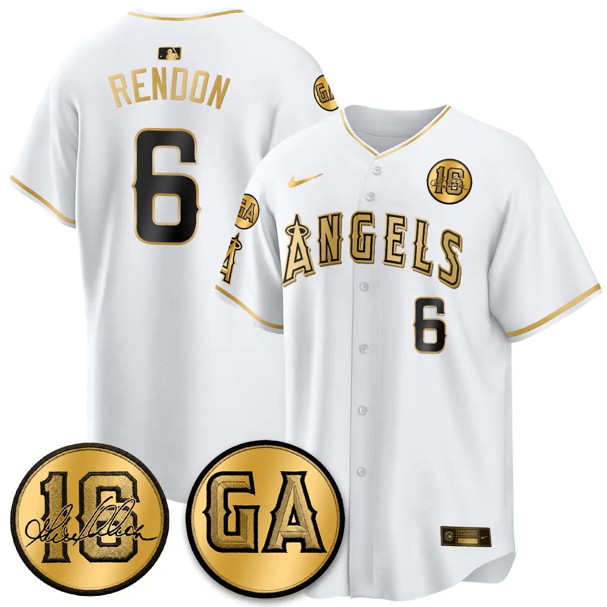 LAA Garret Anderson Tribute Patch Vapor Jersey - All Stitched V2 by Los Angeles Angels