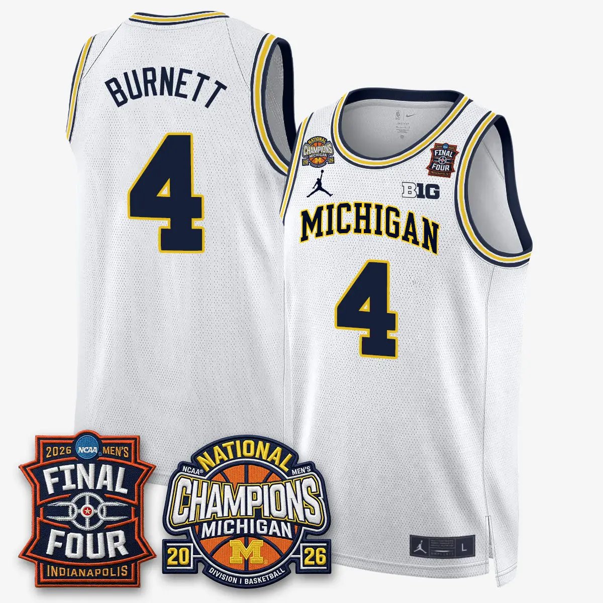 Michigan Wolverines Basketball National Champions Big Text Limited Vapor Jersey - All Stitched by Michigan Wolverines