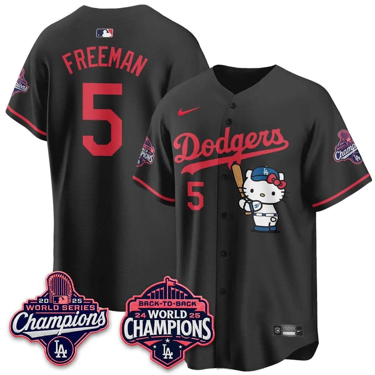 LAD x Hello Kitty Night 2026 Vapor Jersey - All Stitched by Los Angeles Dodgers