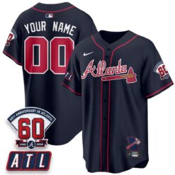 ATL 2026 60th Anniversary Vapor Limited Custom Jersey - All Stitched by Atlanta Braves