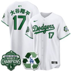 LAD Happy Earth Day Vapor Jersey -All Stitched by Los Angeles Dodgers