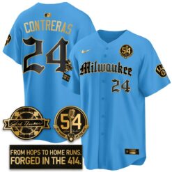 MIL Bob Uecker Patch Vapor Premier Limited Jersey - Gothic Edition - All Stitched by Milwaukee Brewers