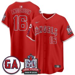 LAA 60th Anniversary Vapor Jersey - All Stitched V3 by Los Angeles Angels