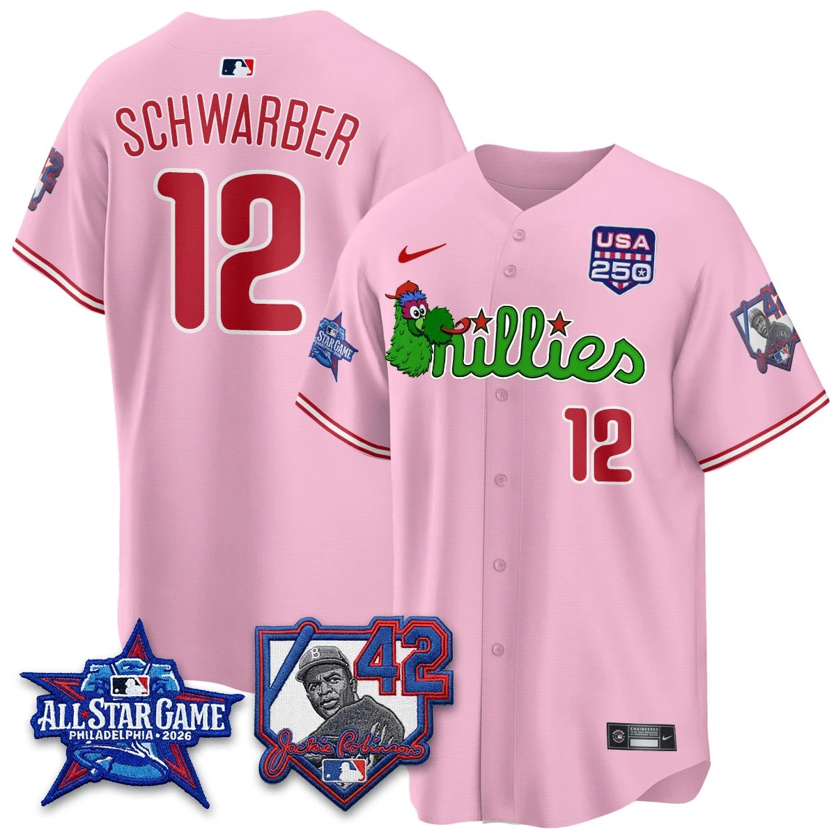Philadelphia Phillies Phanatic 2026 New Era & 250th USA Vapor Limited Jersey - All Star Game - All Stitched by Philadelphia Phillies