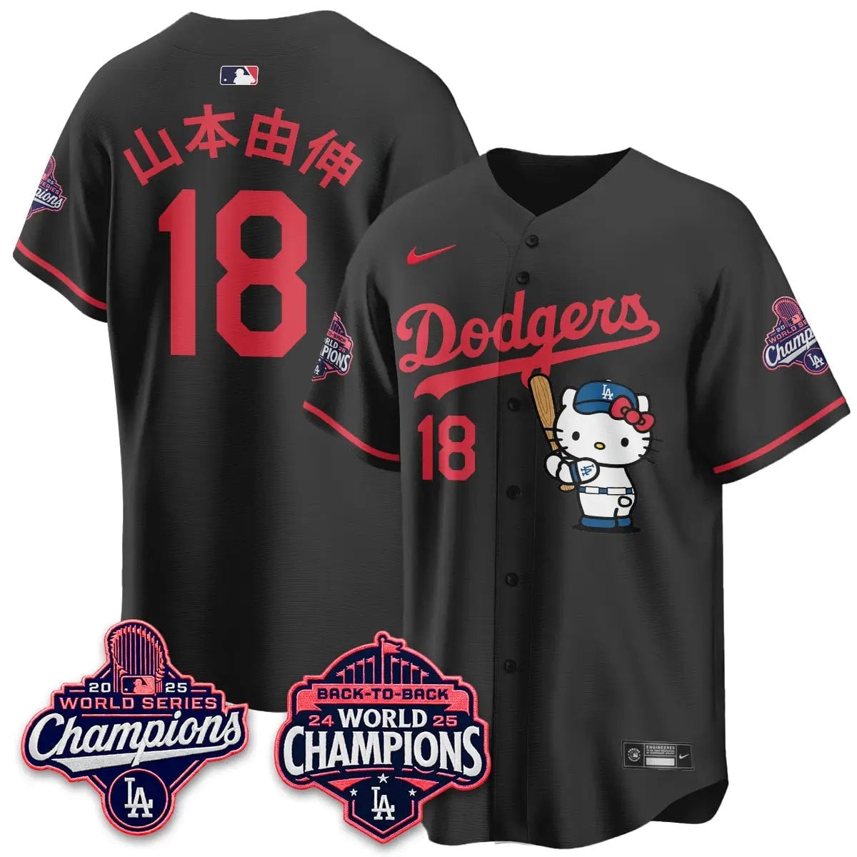 LAD x Hello Kitty Night 2026 Vapor Jersey - All Stitched by Los Angeles Dodgers