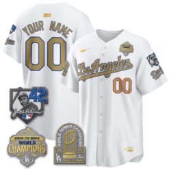 Los Angeles Dodgers 2026 New Era Gold Collection Vapor Custom Limited Jersey - B2B Champs - All Stitched by Los Angeles Dodgers