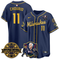 MIL Bob Uecker - 54 Seasons for Brewers' Vapor Limited Gold Jersey - All Stitched by Milwaukee Brewers