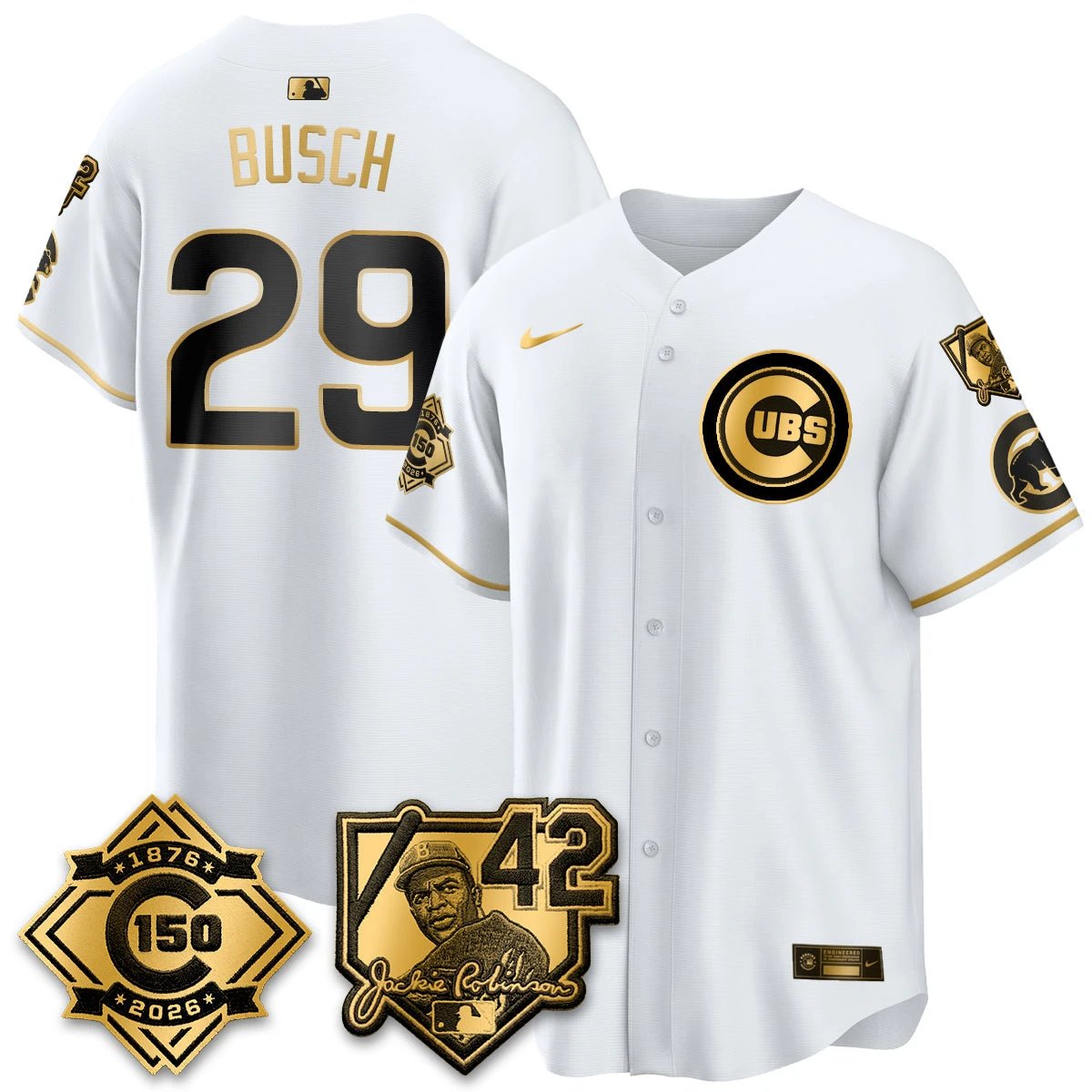 Chicago Cubs 150th Anniversary & Jackie Robinson Day Patch Vapor Premier Limited Jersey - All Stitched by Chicago Cubs