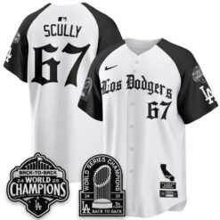 Los Angeles Dodgers World Series Champions Vapor Premier Limited Gothic Edition Jersey - All Stitched by Los Angeles Dodgers