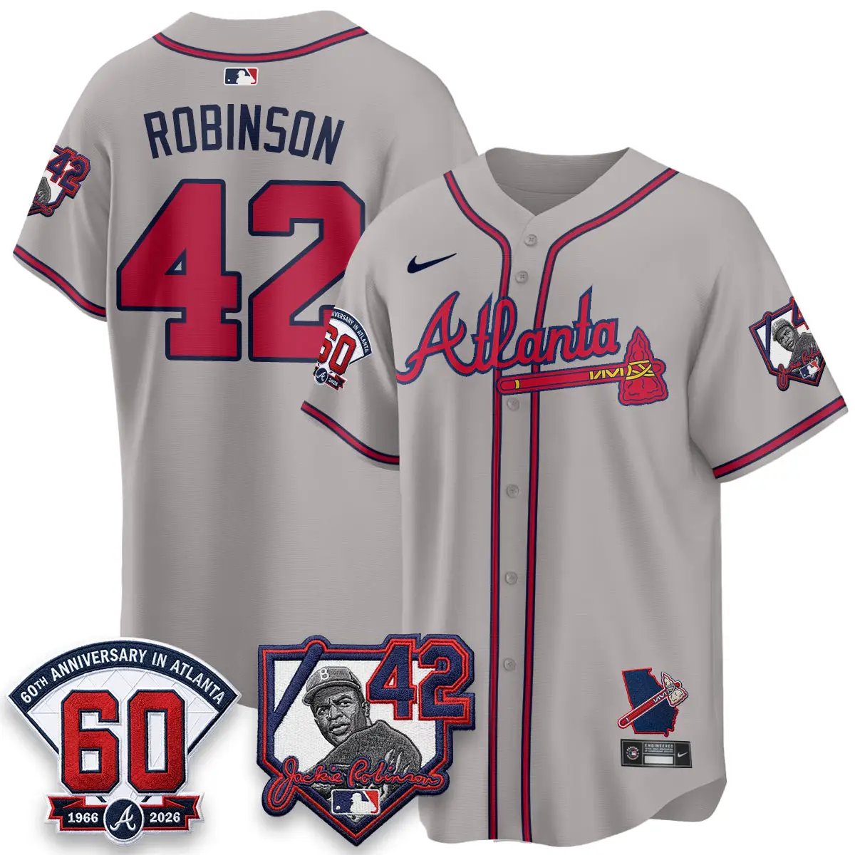 ATL 2026 Jackie Robinson Day Vapor Limited Red Jersey - All Stitched by Atlanta Braves