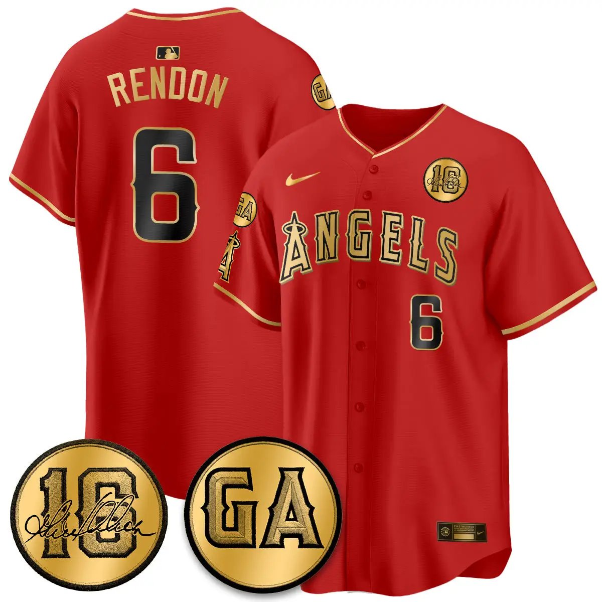 LAA Garret Anderson Tribute Patch Vapor Jersey - All Stitched V2 by Los Angeles Angels