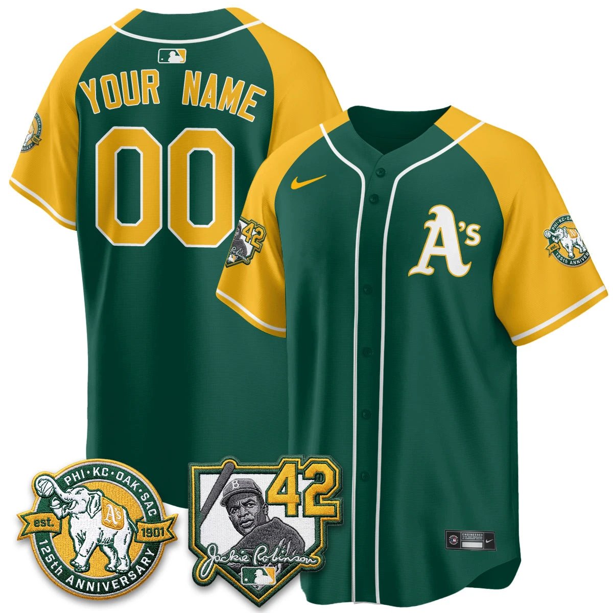 Oakland Athletics 2026 Jackie Robinson Day - Celebrating 125 Years Limited Custom Vapor Jersey - All Stitched by Oakland Athletics