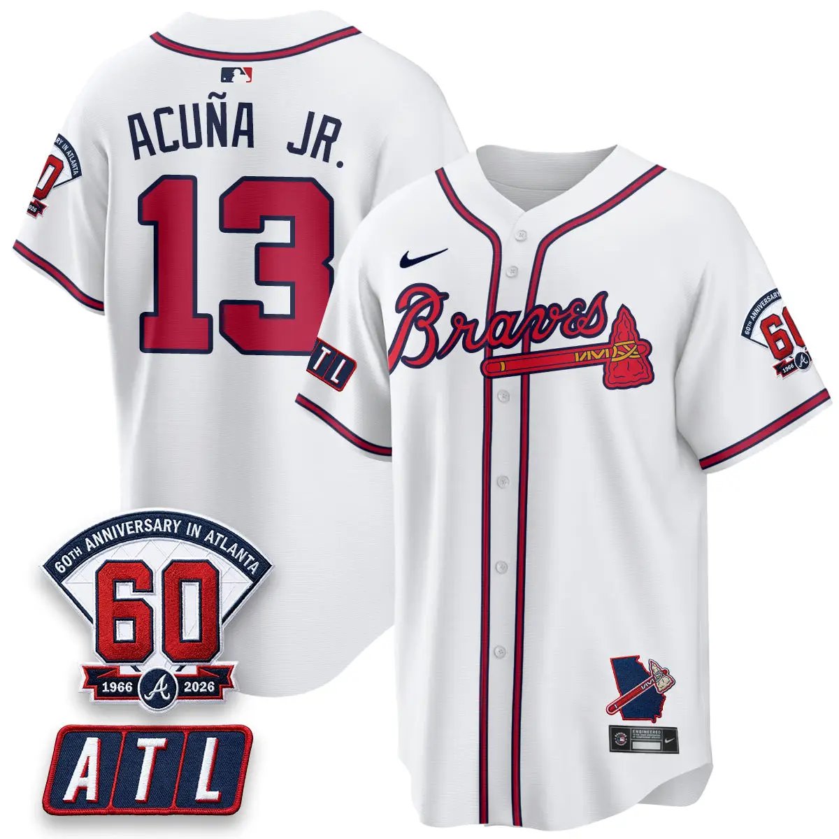 ATL 2026 60th Anniversary Vapor City Connect Limited Jersey - All Stitched by Atlanta Braves