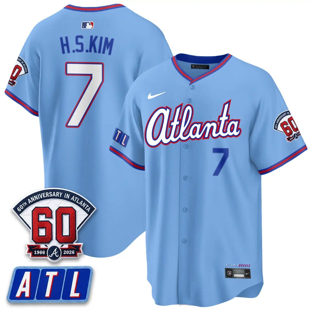 ATL 2026 60th Anniversary Vapor City Connect Limited Jersey - All Stitched by Atlanta Braves