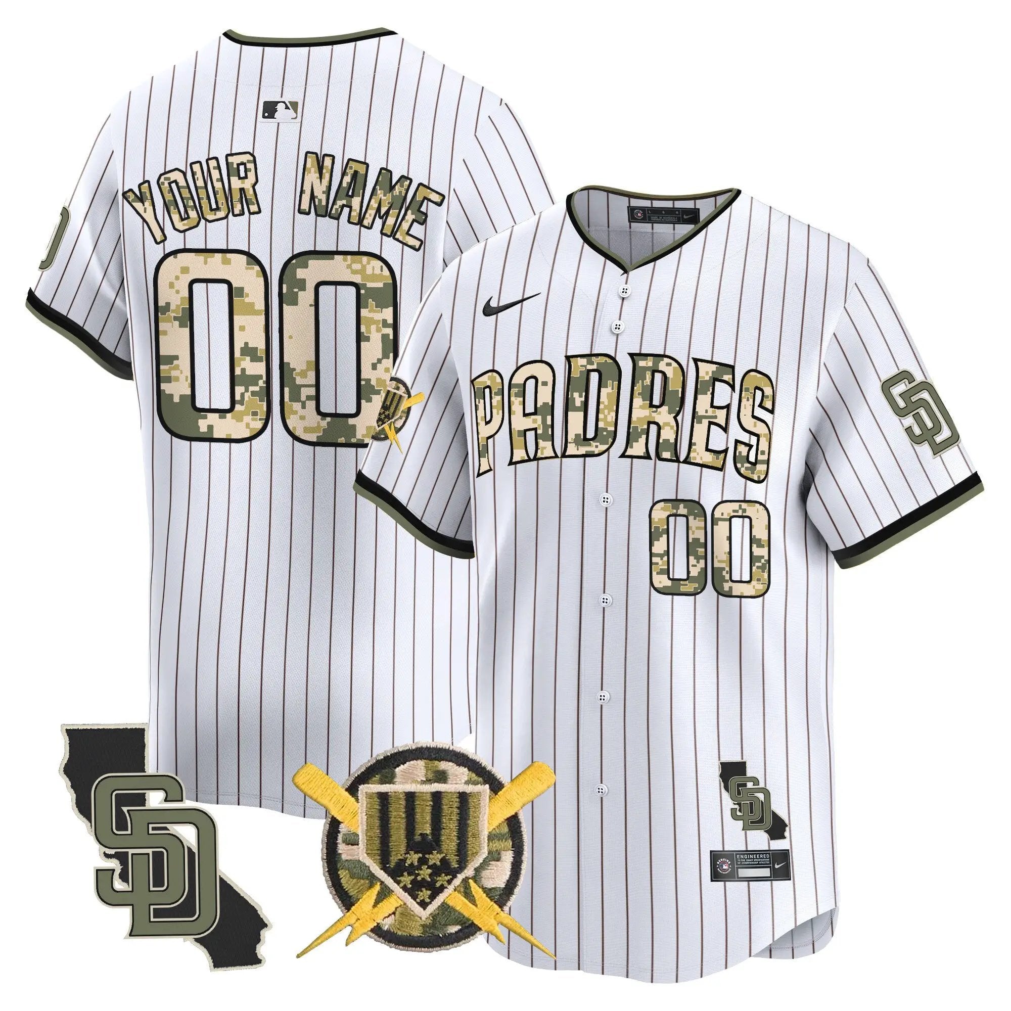 Padres Armed Forces Day Vapor Premier Limited Custom Jersey - All Stitched by Digigearus
