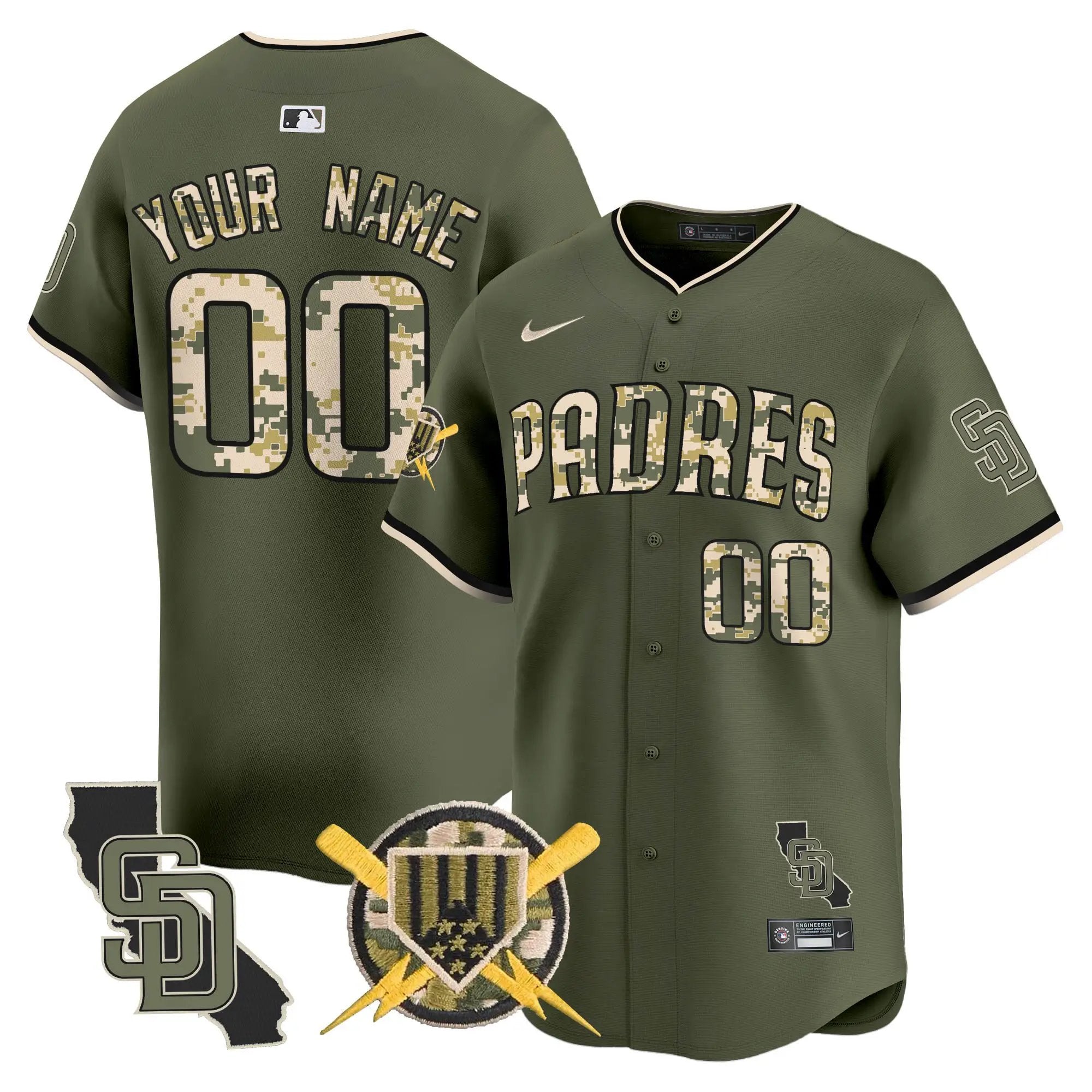 Padres Armed Forces Day Vapor Premier Limited Custom Jersey - All Stitched by Digigearus