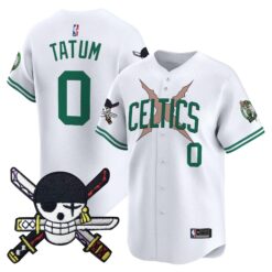 Boston Celtics x OP Patch Vapor Baseball Jersey - Zoro Edition - Stitched by Boston Celtics