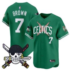 Boston Celtics x OP Patch Vapor Baseball Jersey - Zoro Edition - Stitched by Boston Celtics