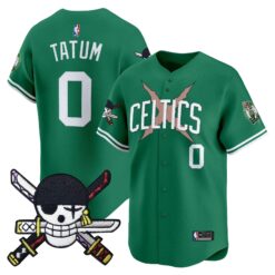 Boston Celtics x OP Patch Vapor Baseball Jersey - Zoro Edition - Stitched by Boston Celtics