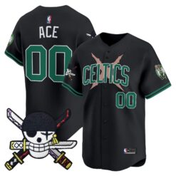 Boston Celtics x OP Patch Vapor Baseball Jersey - Zoro Edition - Stitched by Boston Celtics