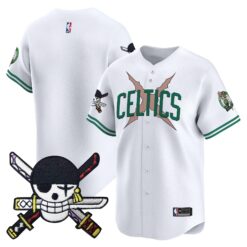 Boston Celtics x OP Patch Vapor Baseball Jersey - Zoro Edition - Stitched by Boston Celtics