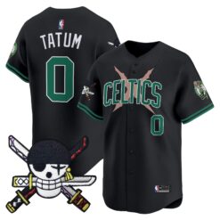 Boston Celtics x OP Patch Vapor Baseball Jersey - Zoro Edition - Stitched by Boston Celtics