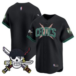 Boston Celtics x OP Patch Vapor Baseball Jersey - Zoro Edition - Stitched by Boston Celtics