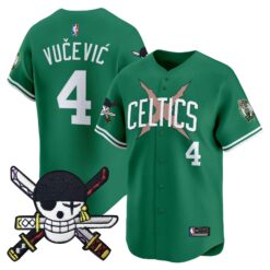 Boston Celtics x OP Patch Vapor Baseball Jersey - Zoro Edition - Stitched by Boston Celtics