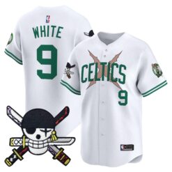 Boston Celtics x OP Patch Vapor Baseball Jersey - Zoro Edition - Stitched by Boston Celtics