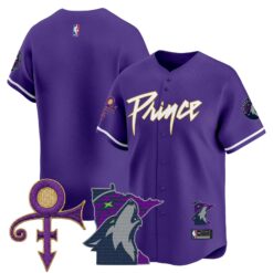 Minnesota Timberwolves Prince Patch Vapor Baseball Jersey - All Stitched by Minnesota Timberwolves