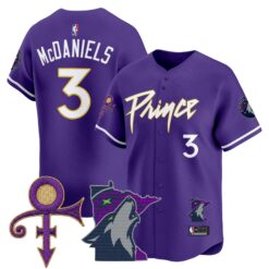 Minnesota Timberwolves Prince Patch Vapor Baseball Jersey - All Stitched by Minnesota Timberwolves