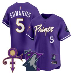 Minnesota Timberwolves Prince Patch Vapor Baseball Jersey - All Stitched by Minnesota Timberwolves