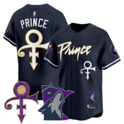 Minnesota Timberwolves Prince Patch Vapor Baseball Jersey - All Stitched by Minnesota Timberwolves