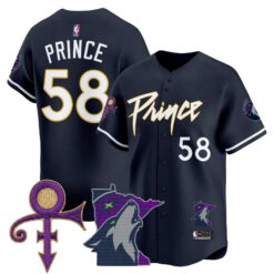 Minnesota Timberwolves Prince Patch Vapor Baseball Jersey - All Stitched by Minnesota Timberwolves