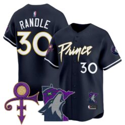 Minnesota Timberwolves Prince Patch Vapor Baseball Jersey - All Stitched by Minnesota Timberwolves