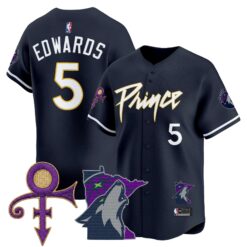 Minnesota Timberwolves Prince Patch Vapor Baseball Jersey - All Stitched by Minnesota Timberwolves