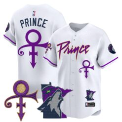 Minnesota Timberwolves Prince Patch Vapor Baseball Jersey - All Stitched by Minnesota Timberwolves