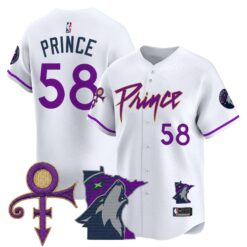 Minnesota Timberwolves Prince Patch Vapor Baseball Jersey - All Stitched by Minnesota Timberwolves