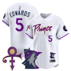 Minnesota Timberwolves Prince Patch Vapor Baseball Jersey - All Stitched by Minnesota Timberwolves