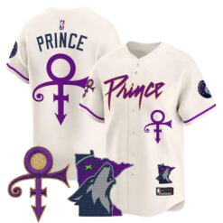 Minnesota Timberwolves Prince Patch Vapor Baseball Jersey - All Stitched by Minnesota Timberwolves