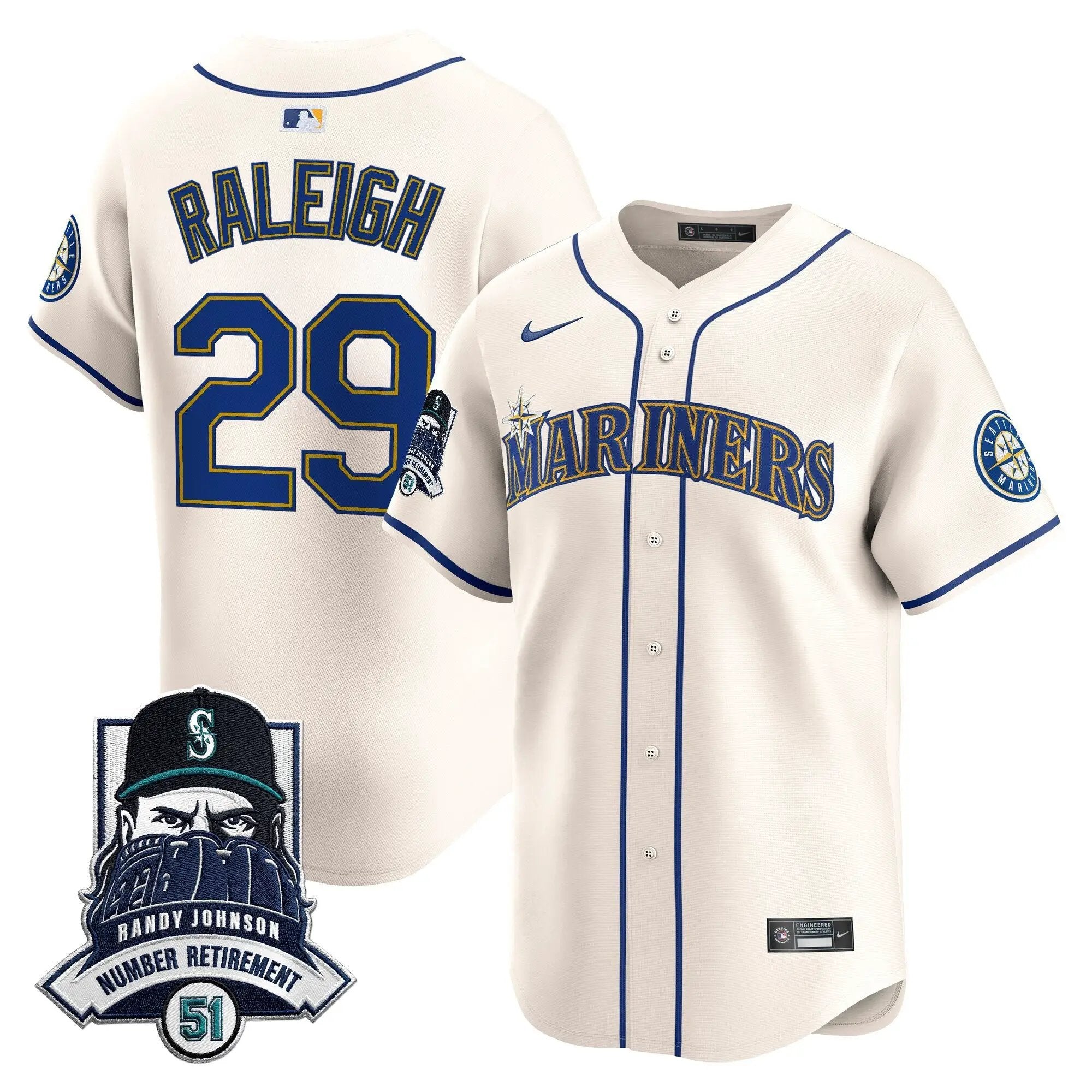 Seattle Mariners Hall-of-Famer Randy Johnson Patch Vapor Premier Limited Jersey - All Stitched by Digigearus