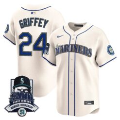 Seattle Mariners Hall-of-Famer Randy Johnson Patch Vapor Premier Limited Jersey - All Stitched by Digigearus