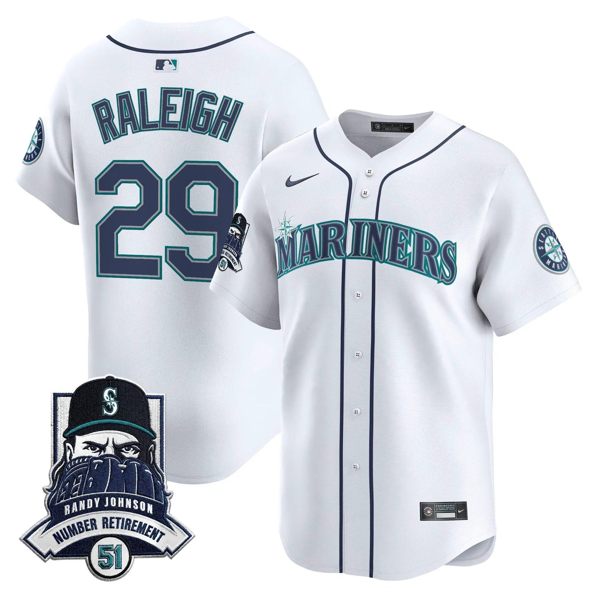 Seattle Mariners Hall-of-Famer Randy Johnson Patch Vapor Premier Limited Jersey - All Stitched by Digigearus