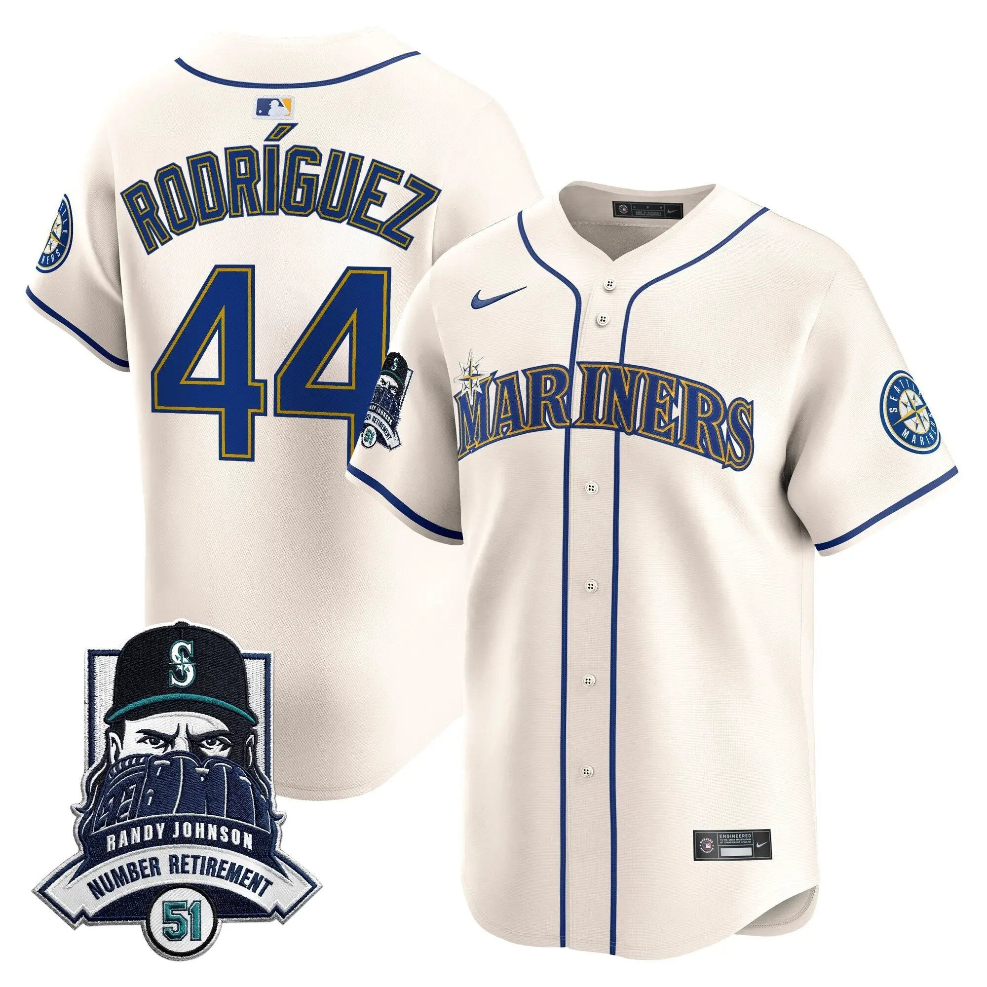 Seattle Mariners Hall-of-Famer Randy Johnson Patch Vapor Premier Limited Jersey - All Stitched by Digigearus