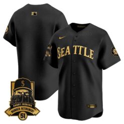 Seattle Mariners Hall-of-Famer Randy Johnson Patch Vapor Premier Limited Jersey - All Stitched by Digigearus