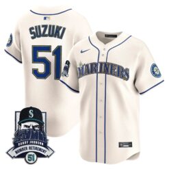 Seattle Mariners Hall-of-Famer Randy Johnson Patch Vapor Premier Limited Jersey - All Stitched by Digigearus