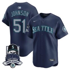 Seattle Mariners Hall-of-Famer Randy Johnson Patch Vapor Premier Limited Jersey - All Stitched by Digigearus