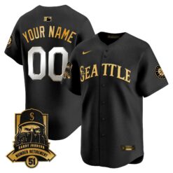 Seattle Mariners Hall-of-Famer Randy Johnson Patch Vapor Premier Limited Custom Jersey - All Stitched by Digigearus